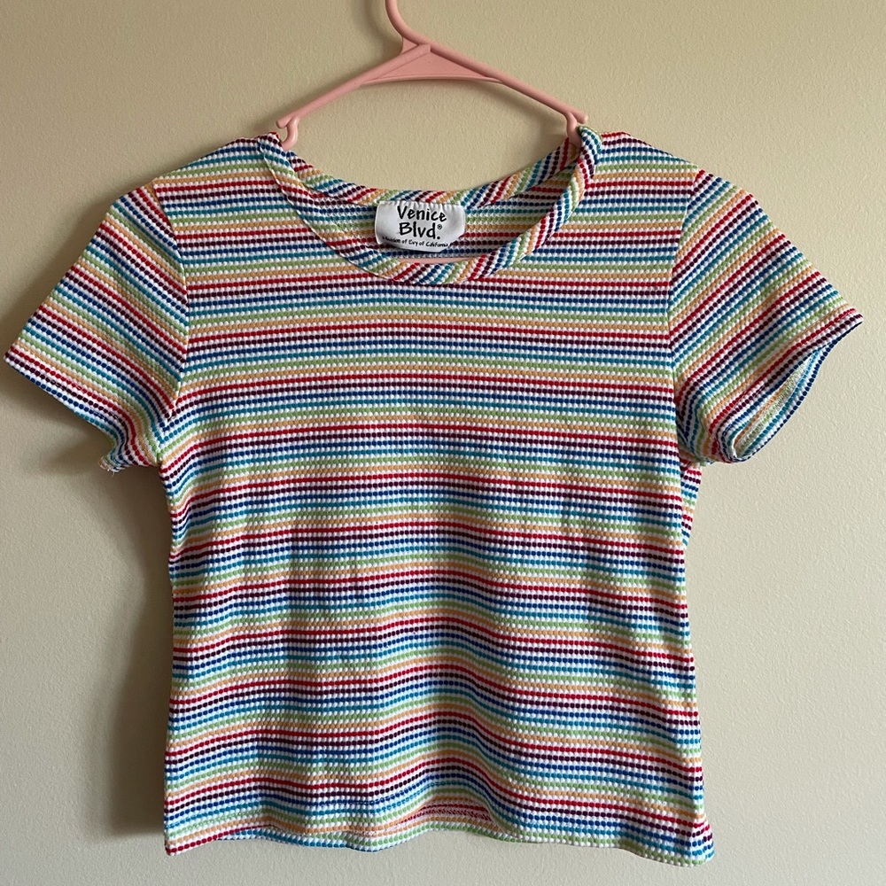 ONE OF A KIND Venice BLVD Rainbow Crop Top